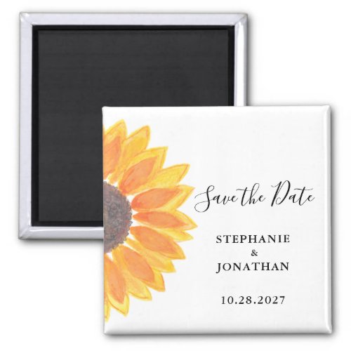 Sunflower Wedding Save The Date  Magnet