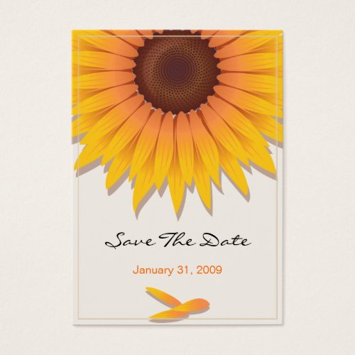 Sunflower Wedding Save The Date MiniCard Business Cards