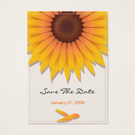 Customizable Sunflower Wedding Save The Date MiniCard Business Cards