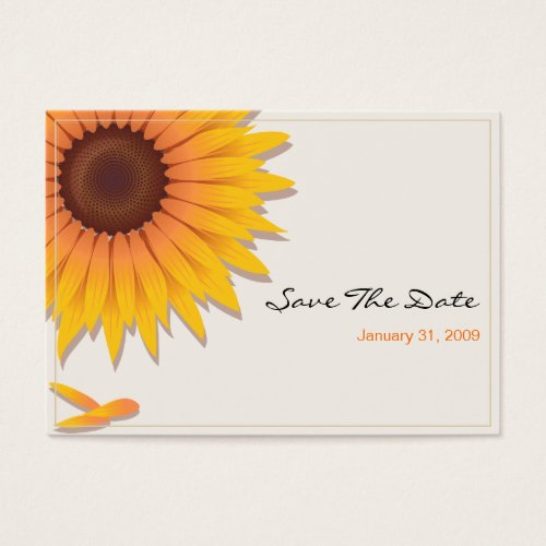 Sunflower Wedding Save The Date MiniCard 2 Business Card Template
