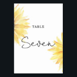 Sunflower wedding Seven table number<br><div class="desc">Watercolor sunflower Table Seven Number.
Matching items available.</div>