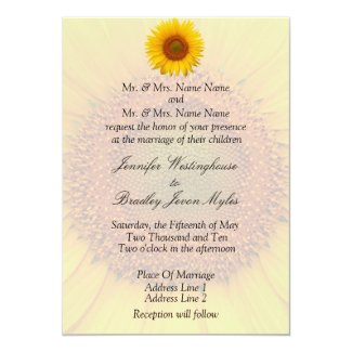 Sunflower Wedding Stationary Floral Spring Summer Invitation