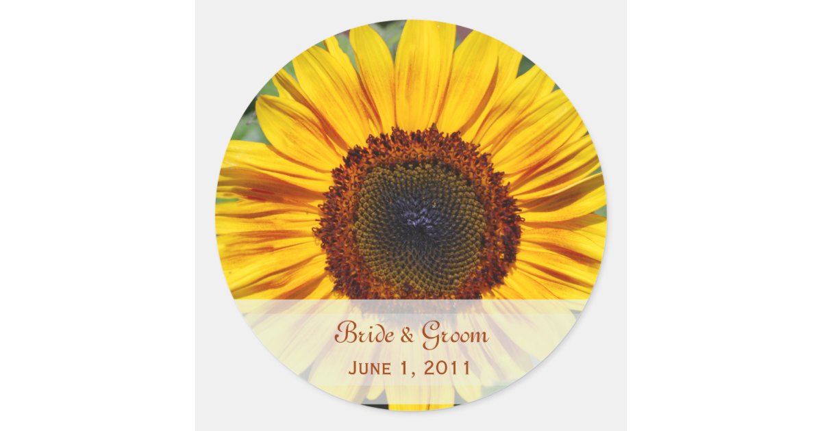 Sunflower Wedding Stickers