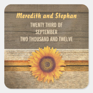 sunflower wedding stickers