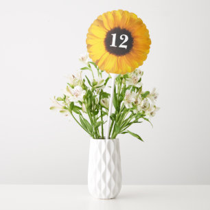 Sunflower Wedding Table Number Balloon