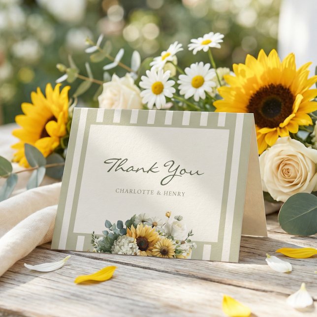Sunflower Wedding Thank You Card (Creator Uploaded)