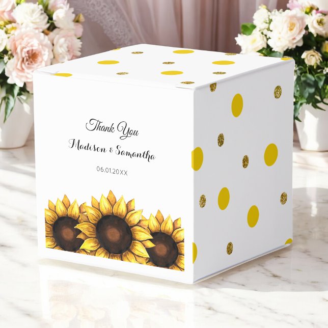 Sunflower Wedding Thank You Favor Box (Creator Uploaded)