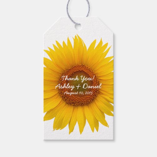 Sunflower Wedding Thank You Favor Tag