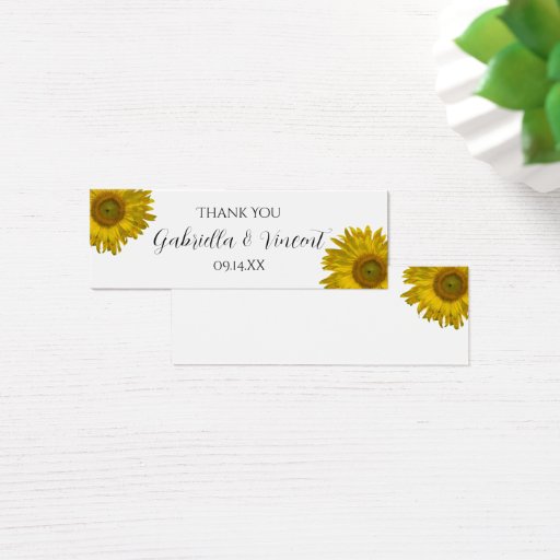Customizable Sunflower Wedding Thank You Favor Tags Business Card Template