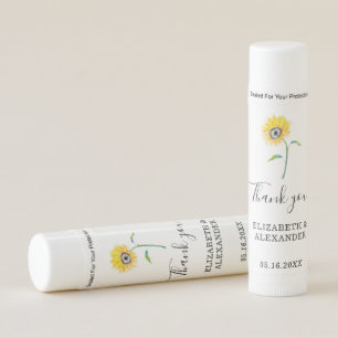 Sunflower Wedding Thank you Simple Minimalist Lip Balm