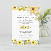 Sunflower wedding watercolors invitation (Standing Front)