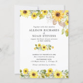 Sunflower wedding watercolors invitation (Front)