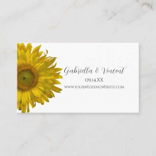 Sunflower Wedding Website Profile Card