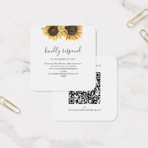 Sunflower Wedding Website QR Code RSVP Enclosure