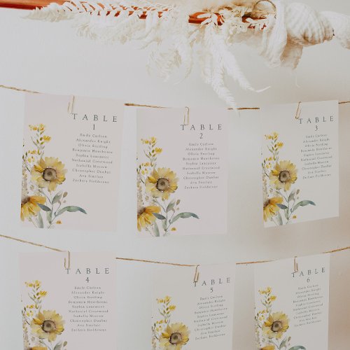 Sunflower Wedding Wedding Table Cards