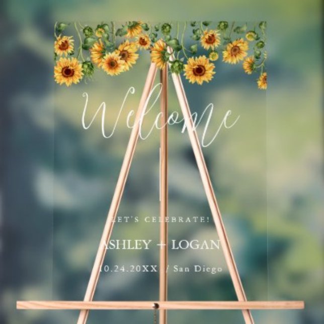 Sunflower Wedding Welcome acrylic Sign (Creator Uploaded)