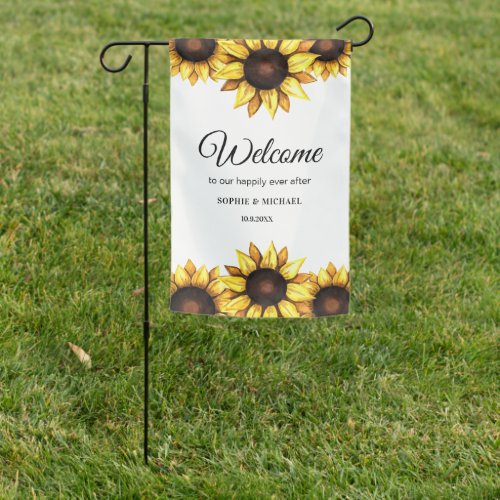 Sunflower Wedding Welcome Outdoor  Garden Flag