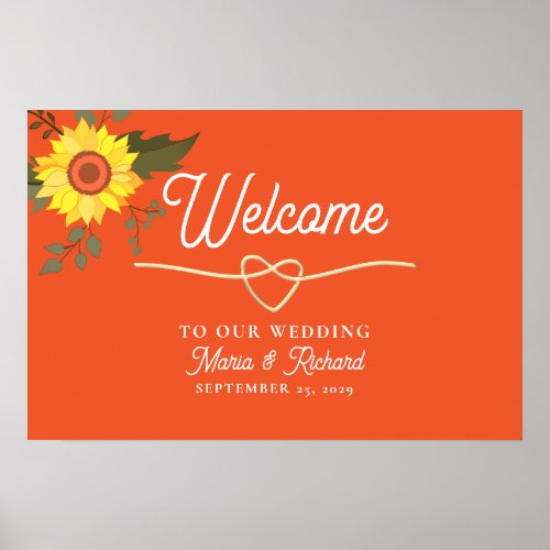Sunflower Wedding Welcome Poster