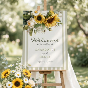 Sunflower Wedding Welcome Sign