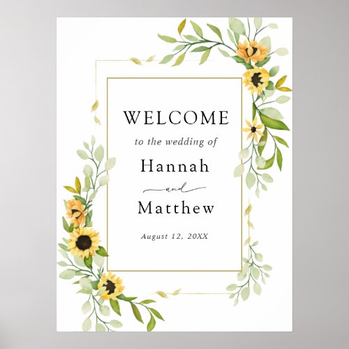 Sunflower Wedding Welcome Sign