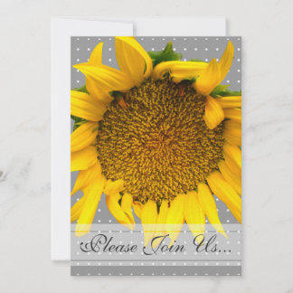 Sunflower Wedding with dots Invitation