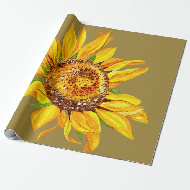 Sunflower Wedding Wrapping Paper (Unrolled)