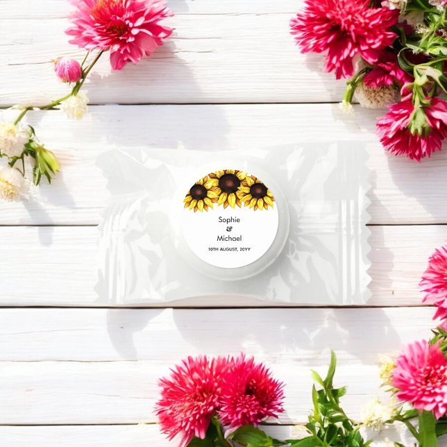 Sunflower Wedding Yellow Flowers White  Life Saver® Mints (Creator Uploaded)