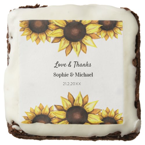 Sunflower Wedding Yellow White Fall Floral Brownie