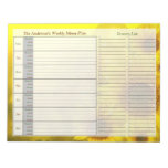 Sunflower Weekly Personalized Menu Plan Notepad at Zazzle