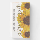 Sunflower Welcome Rustic Home Decor Wooden Box Sign (Front Vertical)