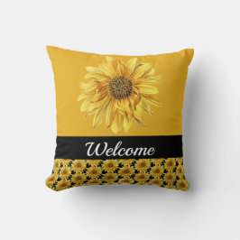  Sunflower Welcome to Our Home Housewarming Gift  Throw Pillow