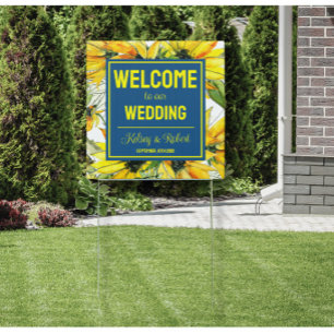 Sunflower Welcome Wedding Yard Sign