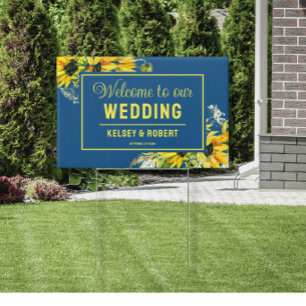 Sunflower Welcome Wedding Yard Sign