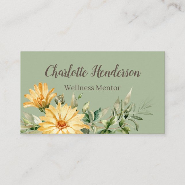 Sunflower Wellness Mentor Business Card (Front)