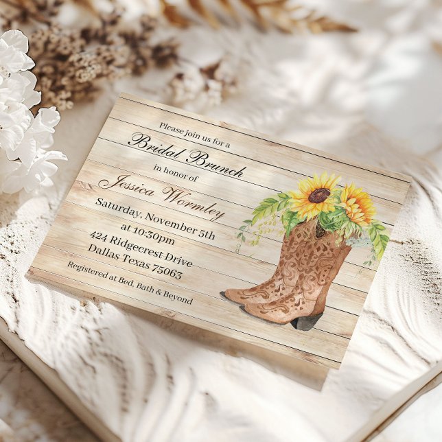 Sunflower Western Bridal Shower Invitation (Creator Uploaded)