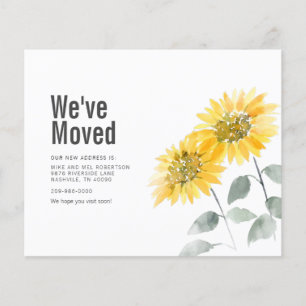 Sunflower We've Moved Address Moving Announcement Flyer