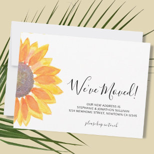 Sunflower We've Moved Announcement Card