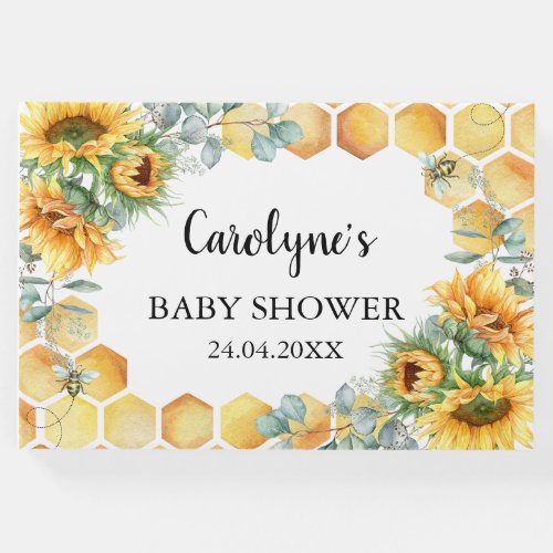 Sunflower What Will Baby Bee Baby Shower Guest Book