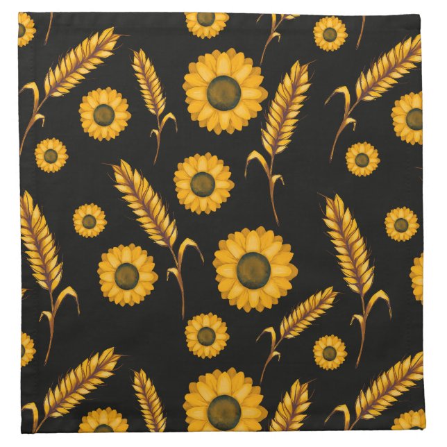 Sunflower Wheat Cloth Napkin (Front)