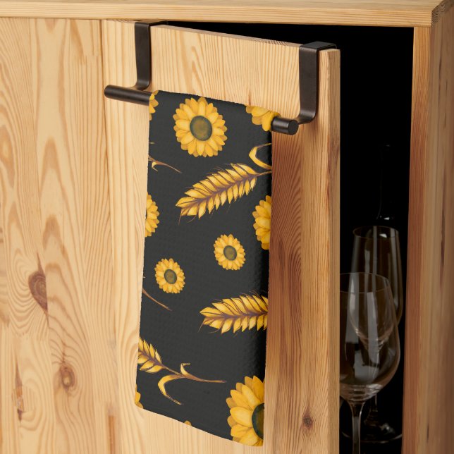 Sunflower Wheat Kitchen Towel (Thirds Fold)