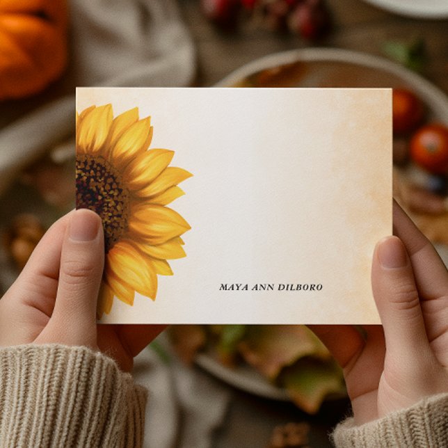 Sunflower Whimsical Personalized Note Cards (Creator Uploaded)