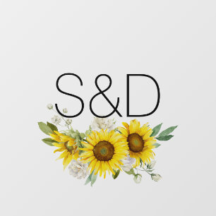Sunflower white rose wedding Floor Decal