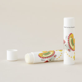 Sunflower White Teddy Bear Red Hearts Lip Balm
