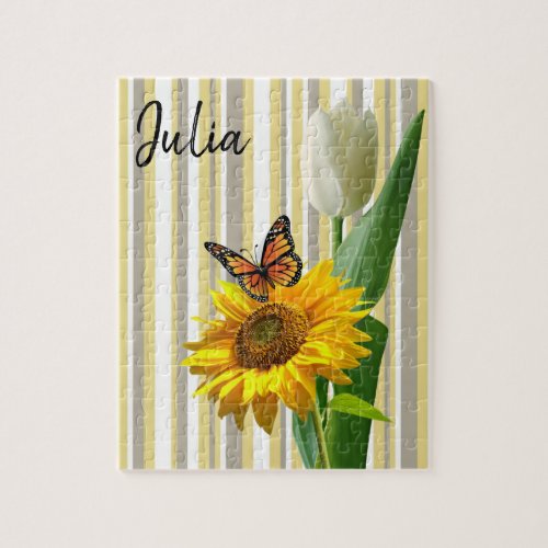 Sunflower White Tulip Butterfly Puzzles