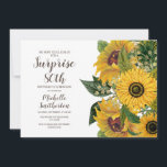 Sunflower White Yellow Surprise 80th Birthday Invitation<br><div class="desc">Beautiful yellow and brown sunflower watercolor floral and greenery botanical Surprise 80th birthday party invitation on a white background with a cute cursive script font.   Contact us for help with customization or matching products.</div>