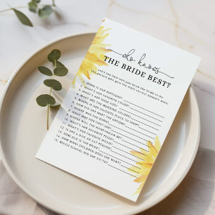 Sunflower Who knows the bride best game
