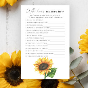 Sunflower - Who knows the bride best game