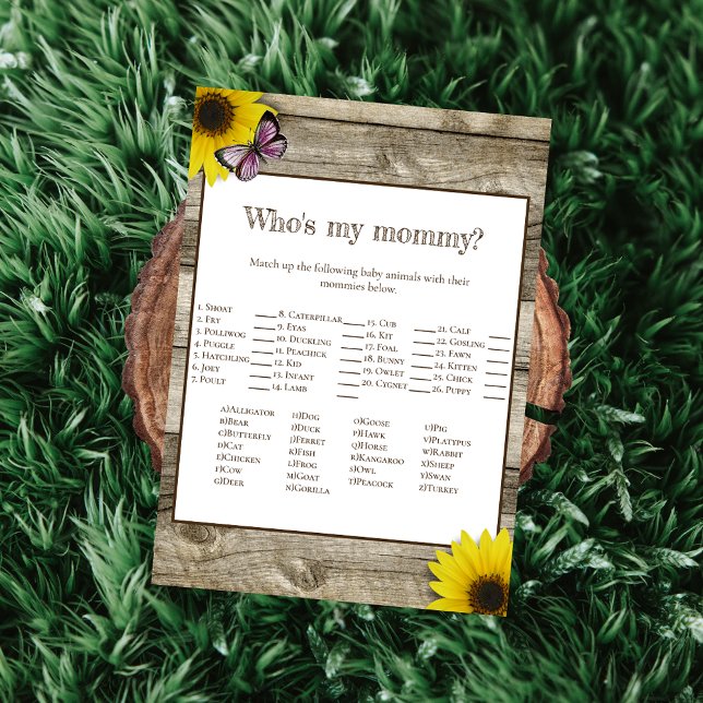 Sunflower Who's My Mommy Baby Shower | Pink Invitation (Creator Uploaded)