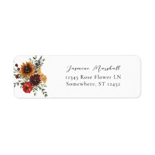 Sunflower & Wildflowers Floral 2 Label
