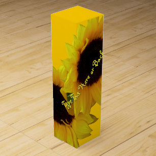 Sunflower Wine Box Personalized Sunflower Wine Box